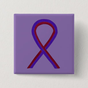 Purple and Burgundy Awareness Ribbon Custom Button