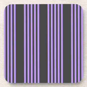 Purple and charcoal five stripe pattern coaster