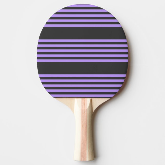 Purple and charcoal five stripe pattern ping pong paddle (Front)