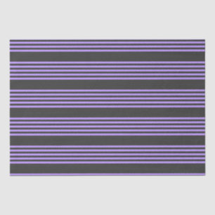 Purple and charcoal five stripe pattern tissue paper