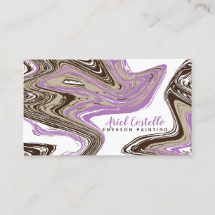purple and chocolate strokes business card