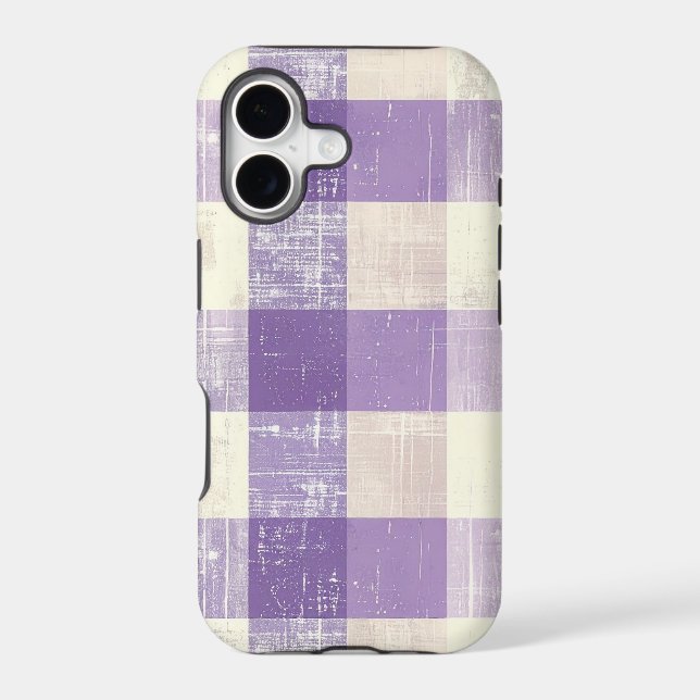 Purple and cream buffalo check plaid pattern (Back)