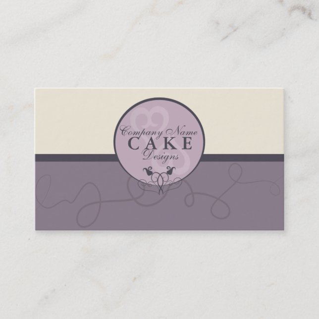 Purple and cream elegant business card (Front)