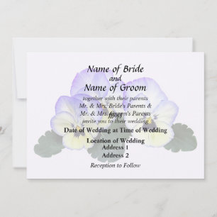 Purple and Cream Pansies Invitation