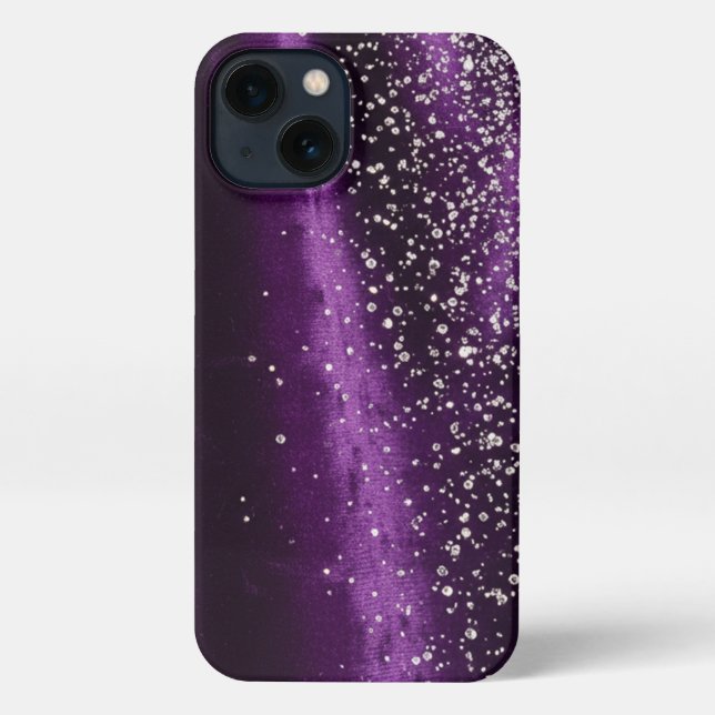 Purple and diamonds - Stunning Slim Fit iPhone Case (Back)