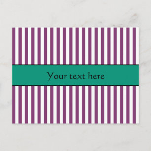 Purple and Emerald Green Stripes Pattern Postcard