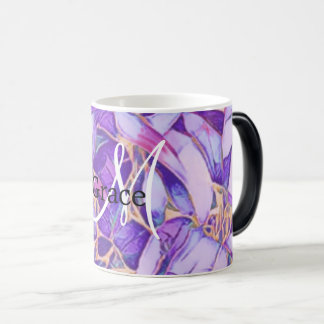 Purple And Faux Gold Flower Mug