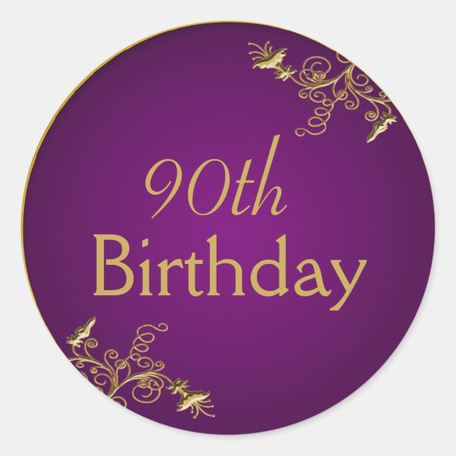 Purple and Gold 1.5" Diameter Sticker (Front)