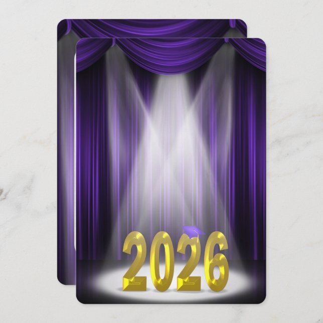Purple and Gold 2026 Commencement Invite (Front/Back)