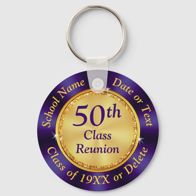 Purple and Gold, 50 Year Class Reunion Souvenirs,  Key Ring (Front)