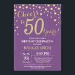 Purple and Gold 50th Birthday Diamond Invitation<br><div class="desc">50th Birthday Invitation with Purple and Gold Glitter Diamond Background. Gold Confetti. Adult Birthday. Male Men or Women Birthday. For further customisation,  please click the "Customise it" button and use our design tool to modify this template.</div>