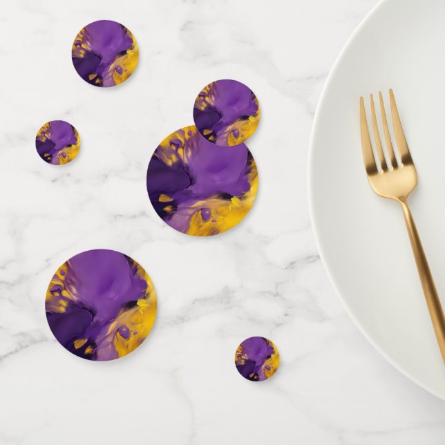 Purple and Gold Abstract Confetti (Group)