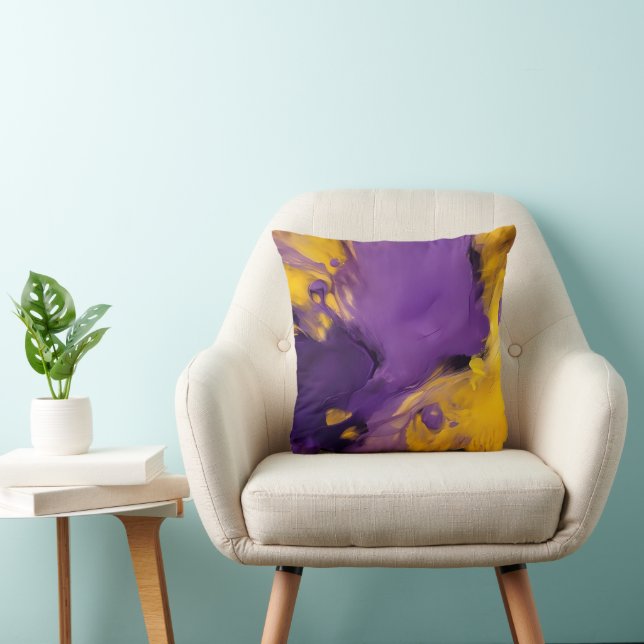 Purple and Gold Abstract Cushion (Chair)