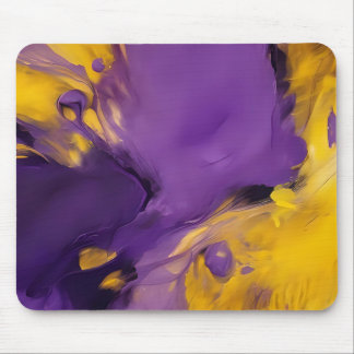 Purple and Gold Abstract Mouse Mat