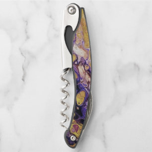 Purple and gold abstract paint  corkscrew