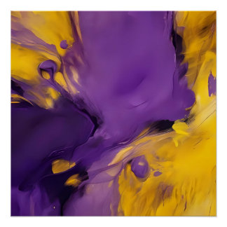 Purple and Gold Abstract Poster