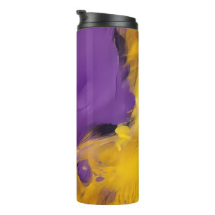 Purple and Gold Abstract Thermal Tumbler
