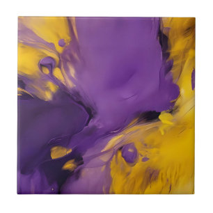 Purple and Gold Abstract Tile