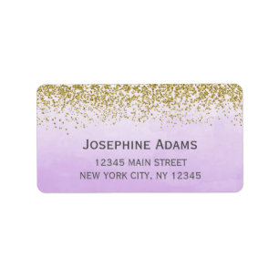 Purple and Gold Address Labels