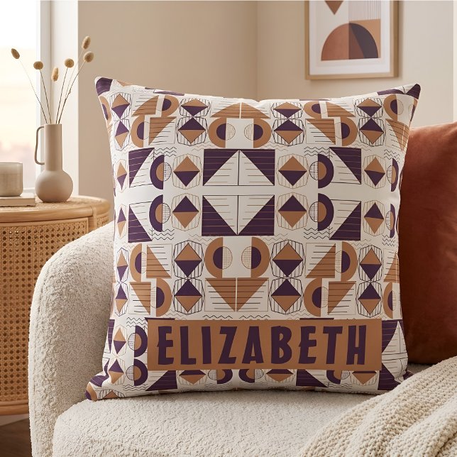 Purple and gold Aesthetic abstract Pattern Cushion (Creator Uploaded)