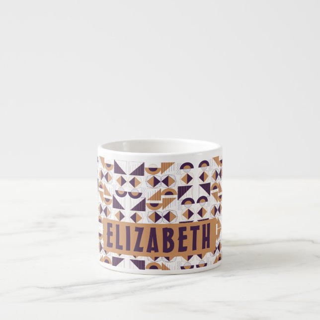 Purple and gold Aesthetic abstract Pattern Espresso Cup (Front)