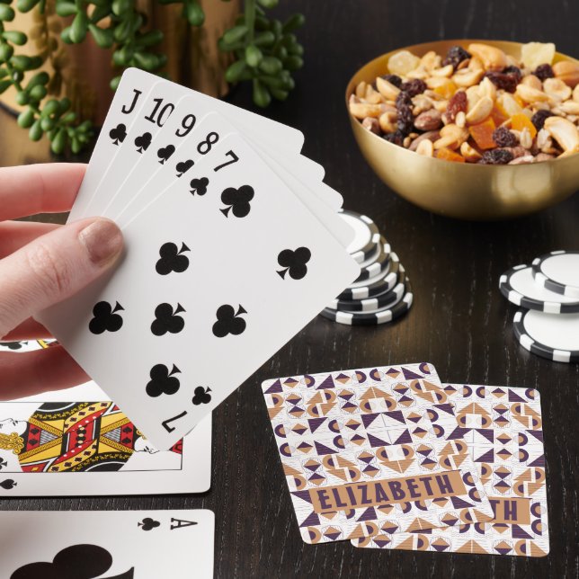 Purple and gold Aesthetic abstract Pattern Playing Cards (In Situ)