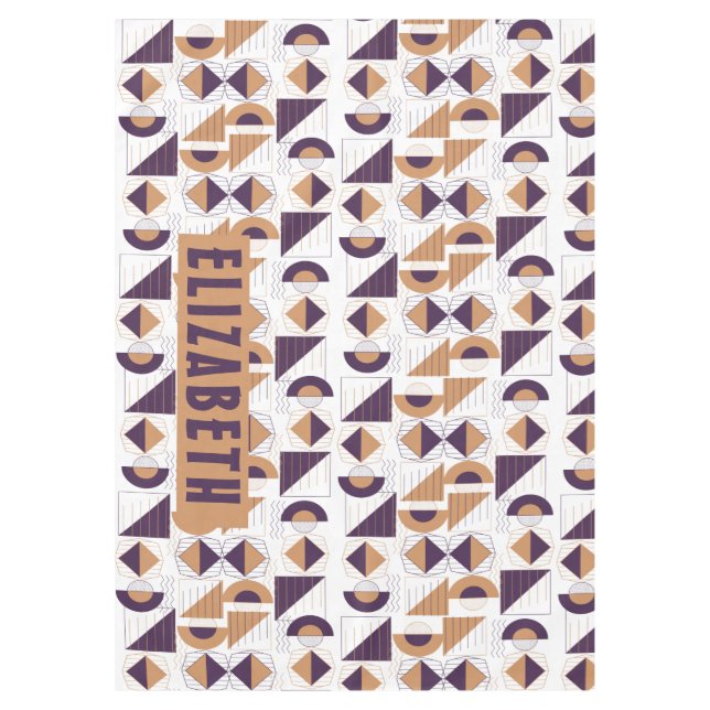 Purple and gold Aesthetic abstract Pattern Tablecloth (Front)