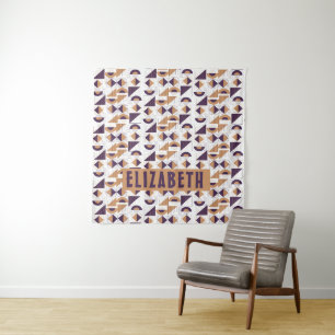 Purple and gold Aesthetic abstract Pattern Tapestry