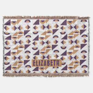 Purple and gold Aesthetic abstract Pattern Throw Blanket