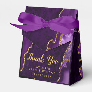 Purple and Gold Agate Birthday Thank You Favour Box