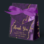 Purple and Gold Agate Sweet Sixteen Thank You Favour Box<br><div class="desc">This elegant and glamourous sweet sixteen thank you favour bag features a purple agate marble background with faux gold glitter accents. The text combines handwritten script and modern sans serif fonts for a classy and sophisticated look. This will be perfect for an autumn fall and winter sweet sixteen birthday party....</div>