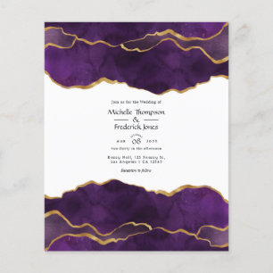 Purple and Gold Agate Wedding Invitation Flyer