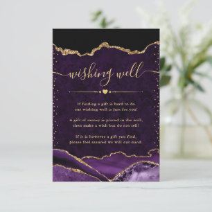 Purple and Gold Agate Wedding Wishing Well Enclosure Card