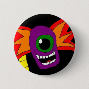 Purple and Gold Alien Head Pin