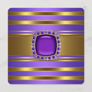 Purple and Gold All Occasion Party Invitation