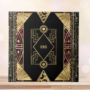 Purple and Gold Angular Art Deco Tile