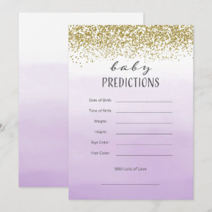 Purple and Gold Baby Prediction Card