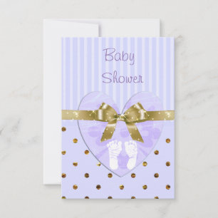 Purple and Gold Baby Shower Invitation