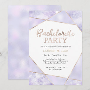 Purple and Gold Bachelorette Party invitation
