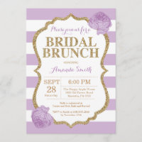 Purple and Gold Bridal Brunch Invitation Glitter