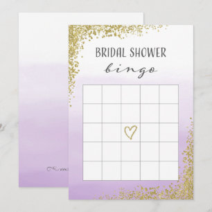 Purple and Gold Bridal Shower Bingo Card