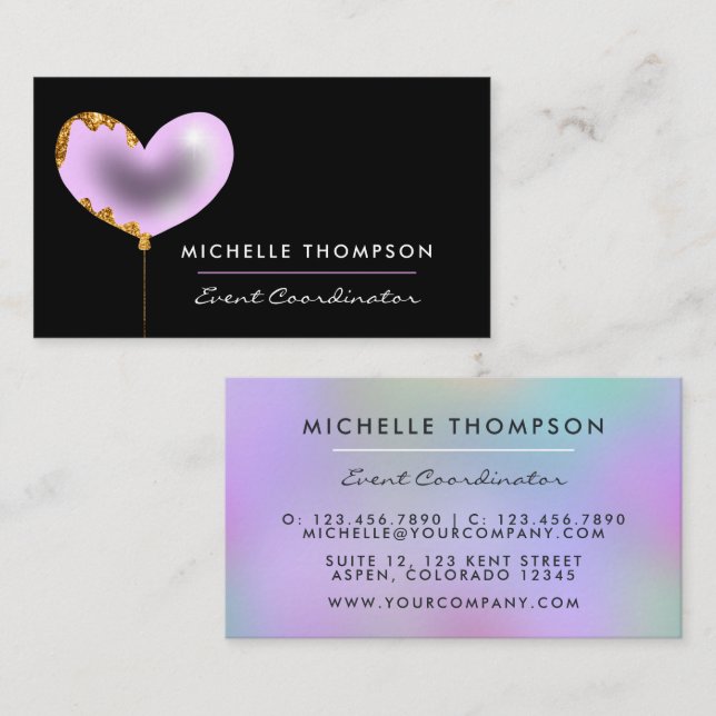Purple and Gold Business Card (Front/Back)