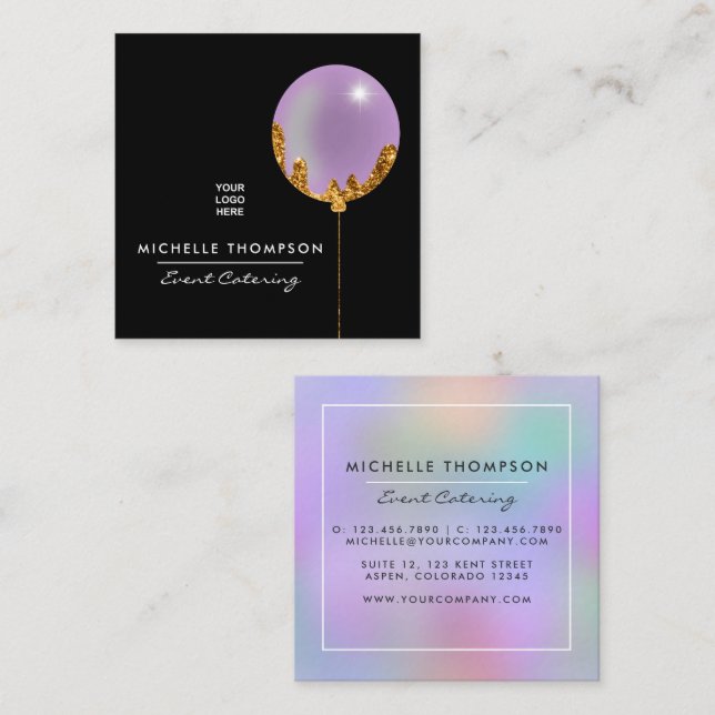 Purple and Gold Business Card (Front/Back)