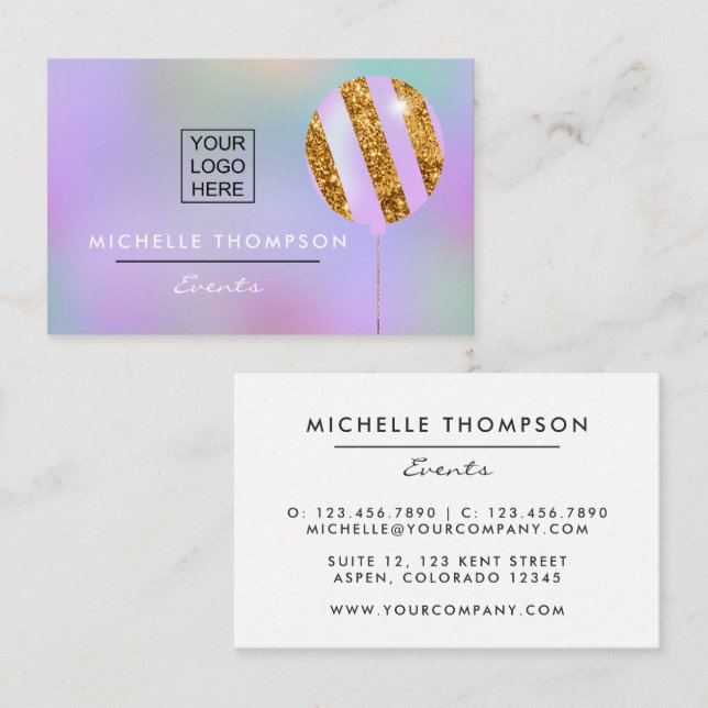 Purple and Gold Business Card (Front/Back)