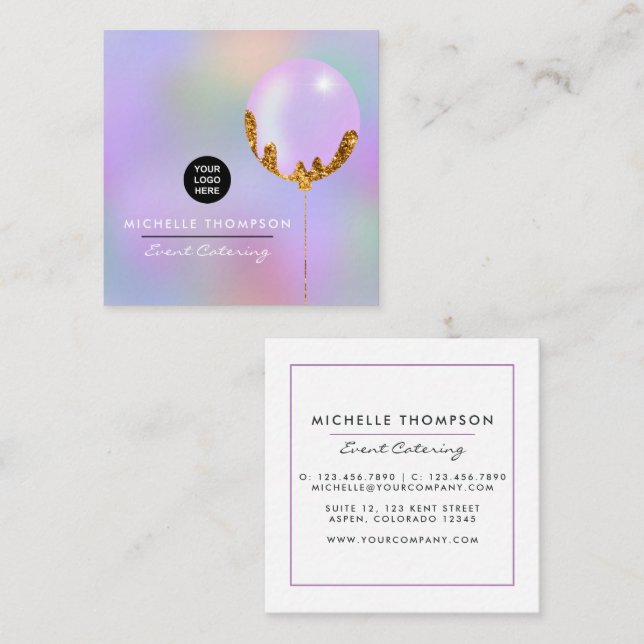 Purple and Gold Business Card (Front/Back)