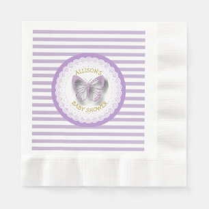 Purple and Gold Butterflies Luncheon Napkins