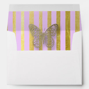 Purple and Gold Butterfly Personalised Envelopes