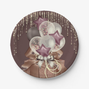 Purple and Gold Celebration  Paper Plate