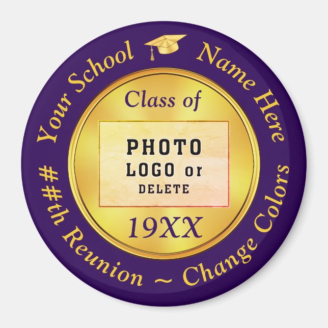 Purple and Gold, Cheap Class Reunion Gifts,  Magnet (Front)