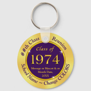 Purple and Gold Class of 1971 Gifts Class Reunion Key Ring